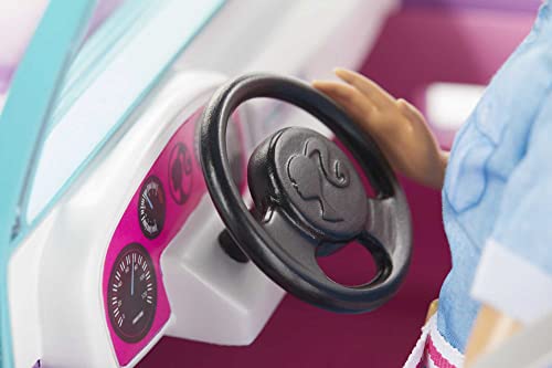 Barbie Toy Car, Purple Off-Road Vehicle with 2 Pink Seats and Treaded, Rolling Wheels