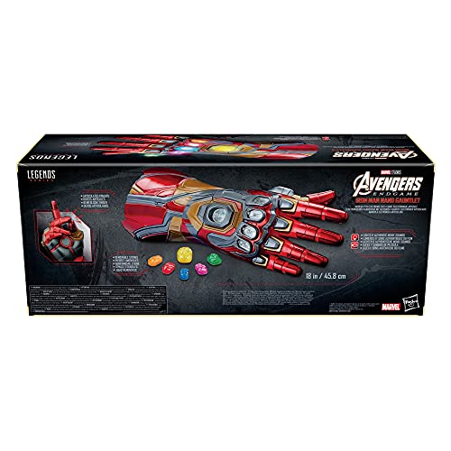Avengers Marvel Legends Series Iron Man Nano Gauntlet Articulated Electronic Fist with Lights , Authentic Movie Sounds and Removable Infinity Stones