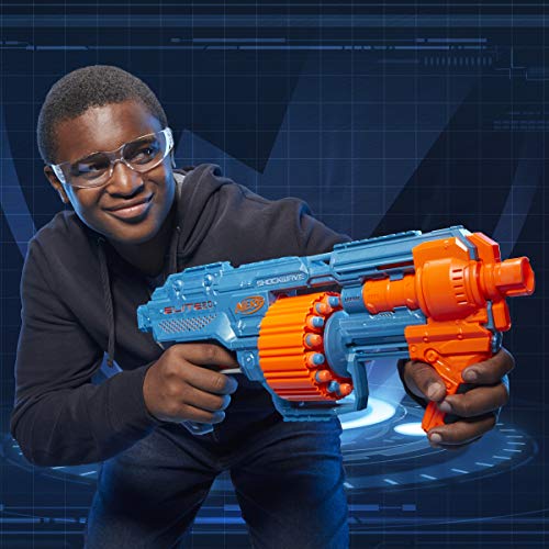 Nerf Elite 2.0 Shockwave RD-15 Dart Blaster, 30 Nerf Elite Darts, 15-Dart Rotating Drum, for 8 & up