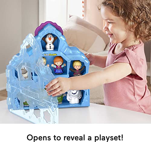 Fisher-Price Little People Toddler Playset Disney Frozen Carry Along Castle Case with 9 Figures for Preschool Kids Ages 18+ Months