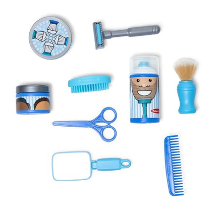 Melissa & Doug Barber Shop Pretend Play Set Shaving Toy for Boys and Girls Ages 3+ Wearable Beard and Shave Accessories for Role Play