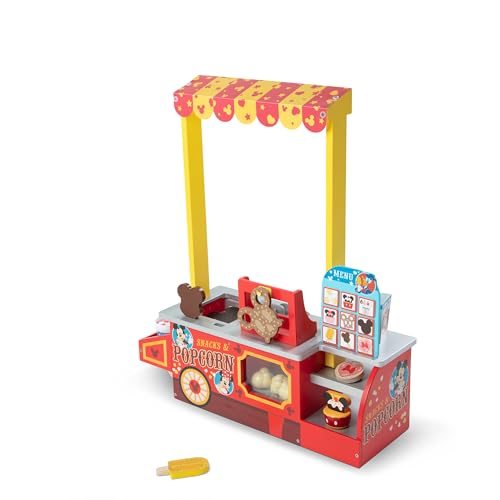 Melissa & Doug Disney Snacks & Popcorn Wooden Pretend Play Food Counter – 33 Pieces - FSC-Certified Materials