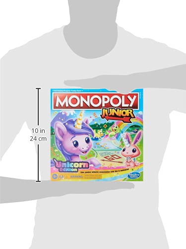 Monopoly Junior: Unicorn Edition Board Game | Magical-Themed Indoor Family Game | 2 to 4 Players | Preschool Games | Kids Ages 5+ (Amazon Exclusive)