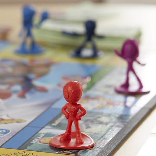 Hasbro Gaming Monopoly Junior: Marvel Spidey and His Amazing Friends Edition Board Game for Kids Ages 5+, with Artwork from The Animated Series, Kids Board Games