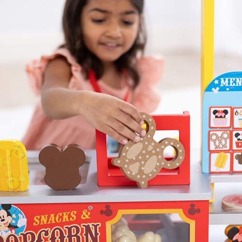 Melissa & Doug Disney Snacks & Popcorn Wooden Pretend Play Food Counter – 33 Pieces - FSC-Certified Materials