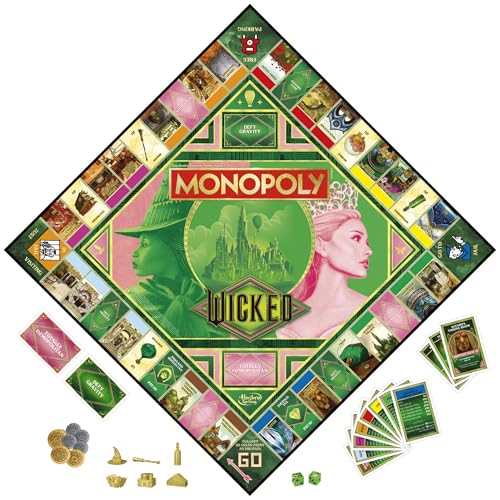 Monopoly Wicked Edition Board Game | Inspired by The Motion Picture | Ages 8+ | 2 to 6 Players | 30 Mins. | Family Games for Kids, Teens, and Adults