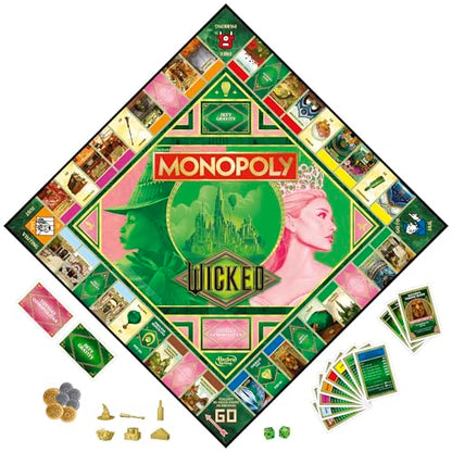 Monopoly Wicked Edition Board Game | Inspired by The Motion Picture | Ages 8+ | 2 to 6 Players | 30 Mins. | Family Games for Kids, Teens, and Adults