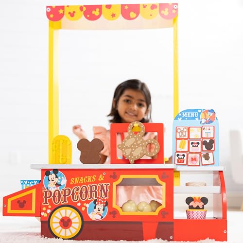 Melissa & Doug Disney Snacks & Popcorn Wooden Pretend Play Food Counter – 33 Pieces - FSC-Certified Materials