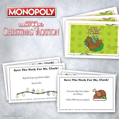 Monopoly National Lampoons Christmas Vacation, Featuring Themed Tokens Squirrel, Egg Nog Glass, Chainsaw & More, 2-6 Players, Ages 15+, Play Time 60+, Officially Licensed National Lampoons Board Game