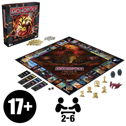 Monopoly House of the Dragon Edition Board Game | Based on the Hit TV Series | Ages 17 and Up | 2 to 6 Players | Strategy Games (Amazon Exclusive)