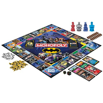 Monopoly Batman Edition Board Game | Monopoly Game for Batman Fans | Ages 8 and Up | 2 to 4 Players | Family Games | Strategy Games for Kids and Adults