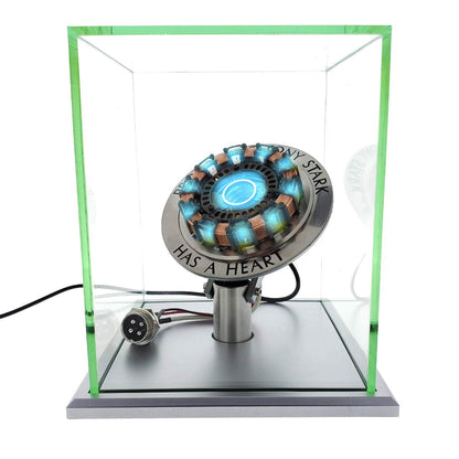 Iron Man Arc Reactor 1:1 Ratio, Vibration Sensing, LED Light, USB Connection, with Display Case. for Collections