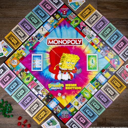 Monopoly Spongebob Squarepants Meme Edition | Based on Nickelodeon Show | Featuring Familiar Memes of Locations, Episodes, and Characters | Officially-Licensed & Collectible Monopoly