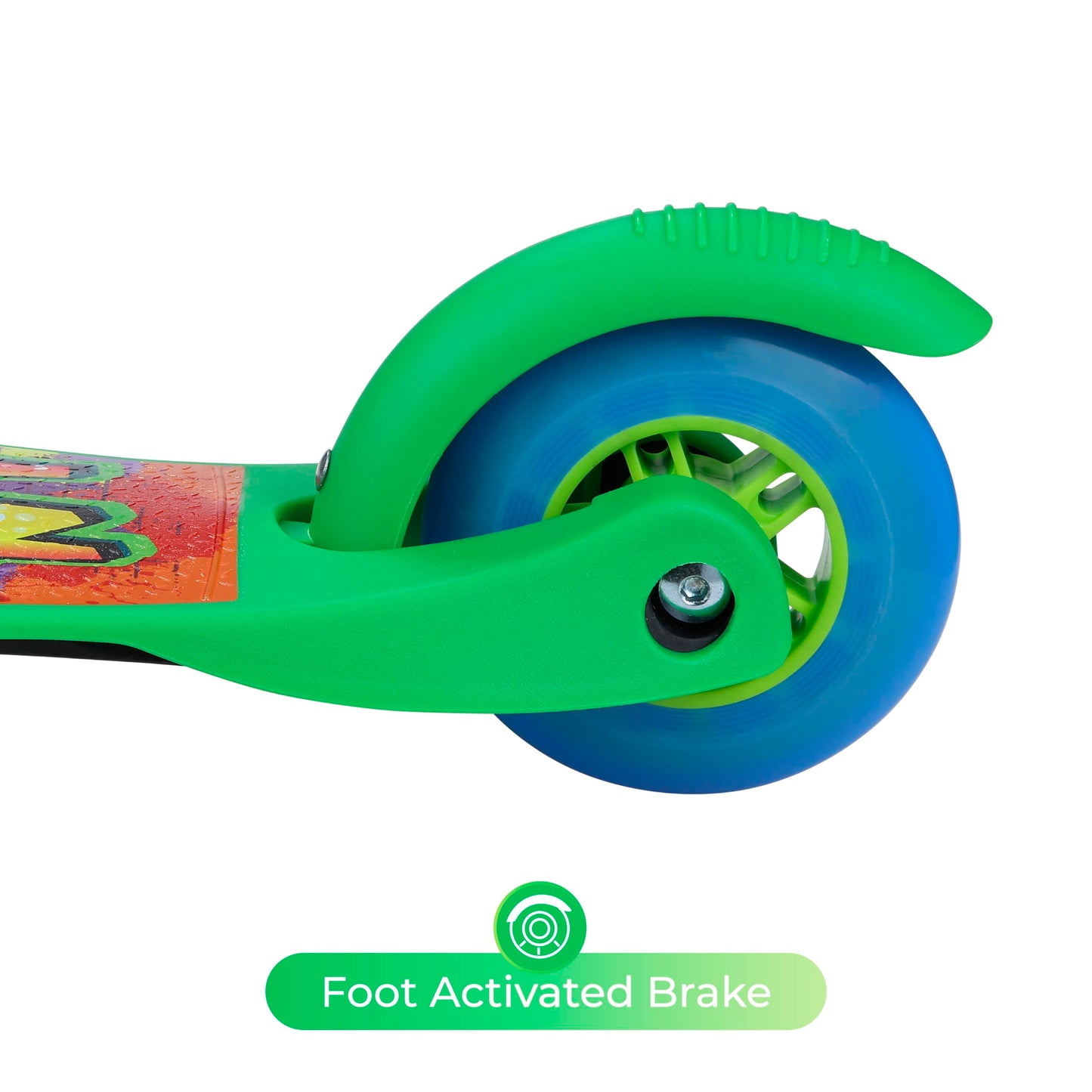 TMNT Self Balancing Kick Scooter with Light Up Wheels, Extra Wide Deck, 3 Wheel Platform, Foot Activated Brake, 75 lbs Limit, Kids & Toddlers Girls or Boys, for Ages 3 and Up