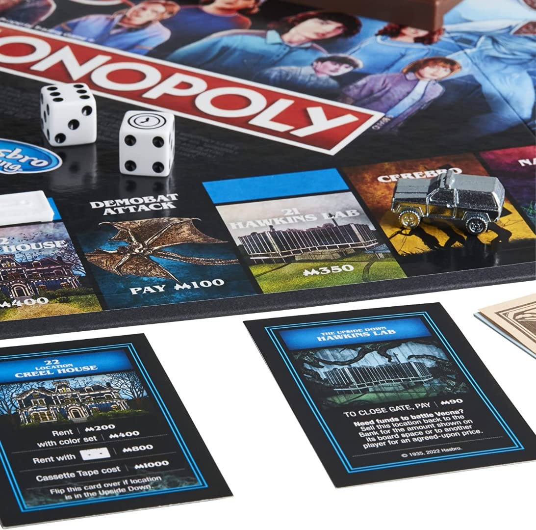 MONOPOLY: Netflix Stranger Things Edition Board Game for Adults and Teens Ages 14+, Game for 2-6 Players, Inspired by Stranger Things Season 4, Multicolor