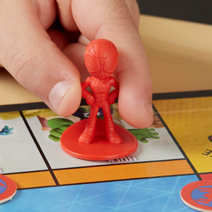 Hasbro Gaming Monopoly Junior: Marvel Spidey and His Amazing Friends Edition Board Game for Kids Ages 5+, with Artwork from The Animated Series, Kids Board Games