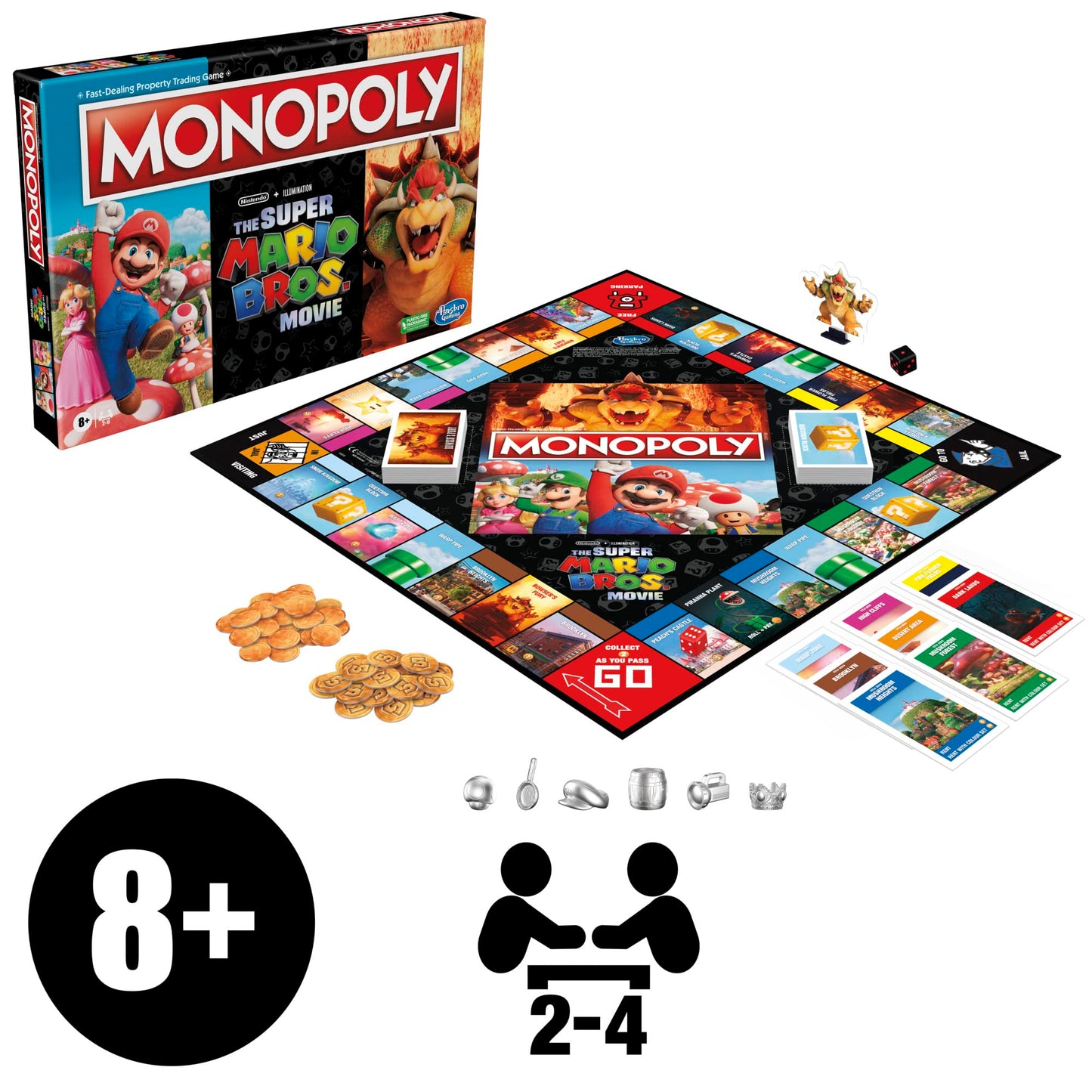 Hasbro Gaming Monopoly The Super Mario Bros. Movie Edition Kids Board Game, Family Games for Super Mario Fans, Ages 8+