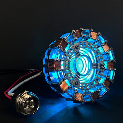 Iron Man Arc Reactor 1:1 Ratio, Vibration Sensing, LED Light, USB Connection, with Display Case. for Collections