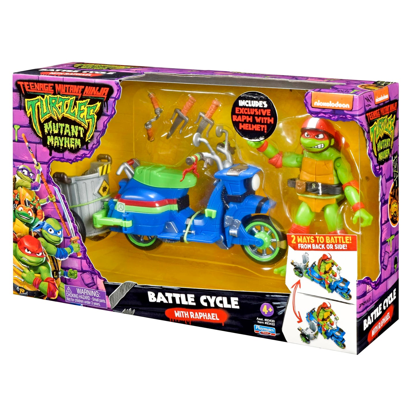 Teenage Mutant Ninja Turtles: Mutant Mayhem Battle Cycle with Exclusive Raphael Figure by Playmates Toys