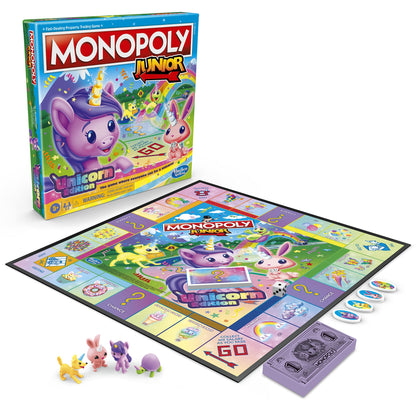 Monopoly Junior: Unicorn Edition Board Game | Magical-Themed Indoor Family Game | 2 to 4 Players | Preschool Games | Kids Ages 5+ (Amazon Exclusive)