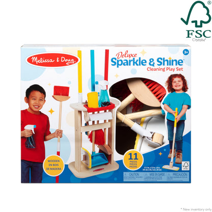 Melissa & Doug Deluxe Sparkle & Shine Cleaning Play Set (11 Pieces) - FSC Certified