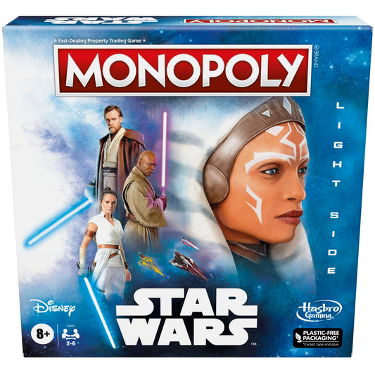 Monopoly Hasbro Gaming Star Wars Light Side Edition Board Game for Families and Kids Ages 8 and Up, Star Wars Jedi Game for 2-6 Players