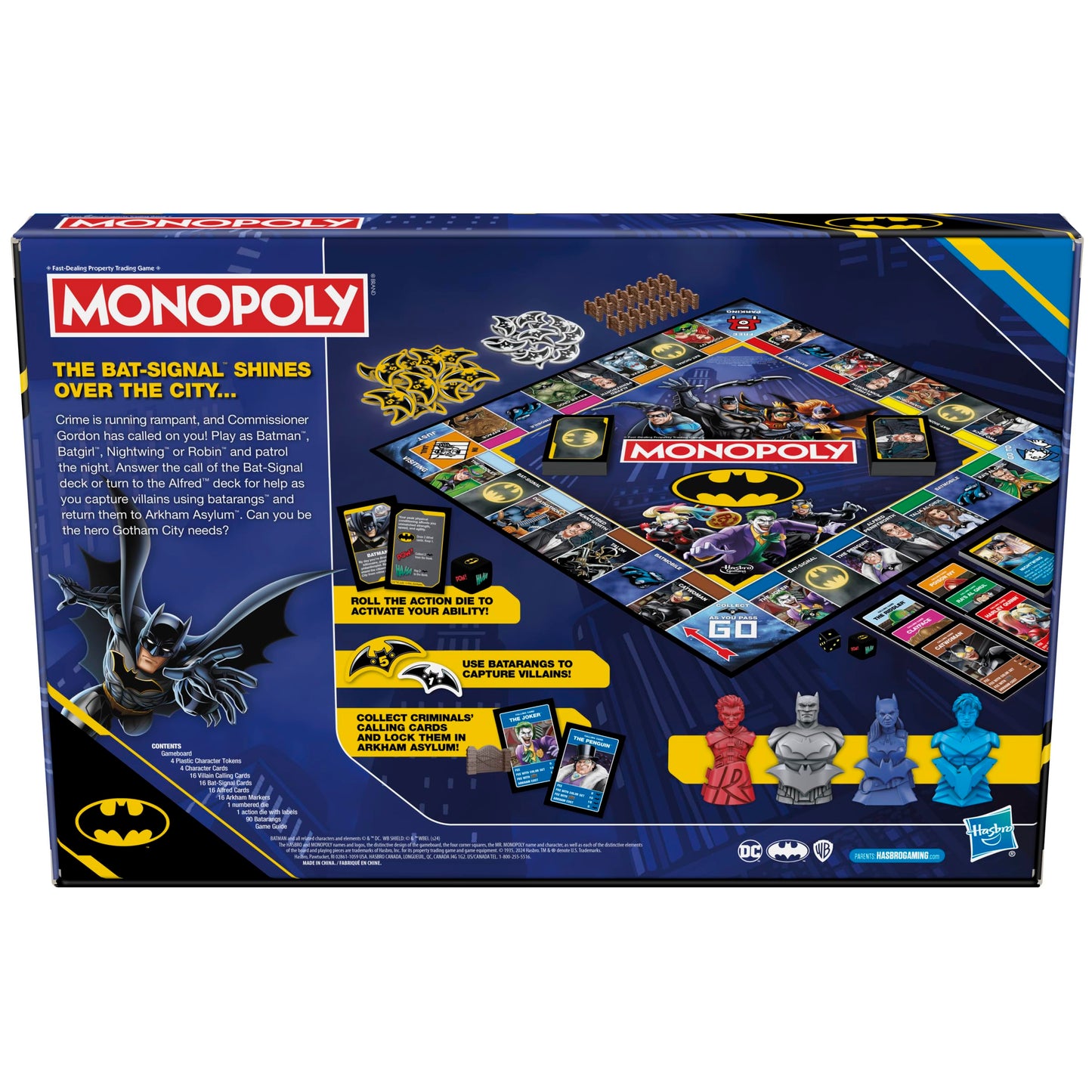 Monopoly Batman Edition Board Game | Monopoly Game for Batman Fans | Ages 8 and Up | 2 to 4 Players | Family Games | Strategy Games for Kids and Adults