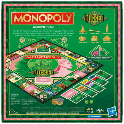 Monopoly Wicked Edition Board Game | Inspired by The Motion Picture | Ages 8+ | 2 to 6 Players | 30 Mins. | Family Games for Kids, Teens, and Adults