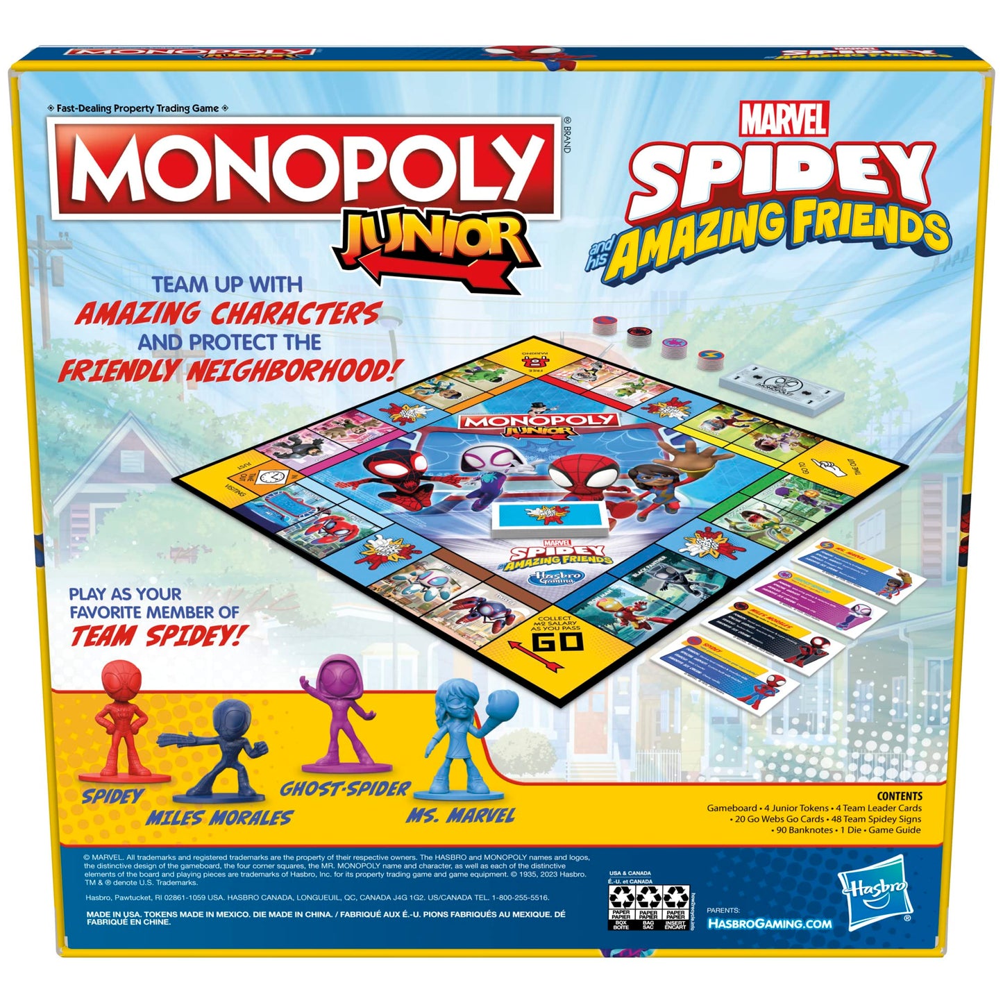 Hasbro Gaming Monopoly Junior: Marvel Spidey and His Amazing Friends Edition Board Game for Kids Ages 5+, with Artwork from The Animated Series, Kids Board Games