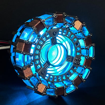 Iron Man Arc Reactor 1:1 Ratio, Vibration Sensing, LED Light, USB Connection, with Display Case. for Collections