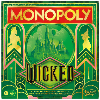 Monopoly Wicked Edition Board Game | Inspired by The Motion Picture | Ages 8+ | 2 to 6 Players | 30 Mins. | Family Games for Kids, Teens, and Adults