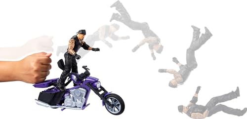 Mattel WWE Wrekkin' Action Figure & Toy Vehicle Set, Undertaker with Slamcycle Motorcycle with Lanching Action and Breakable Parts