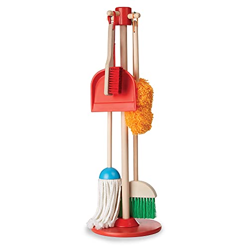 Melissa & Doug Let's Play House Dust! Sweep! Mop! 6 Piece Pretend Play Set - Kids Broom And Mop Set For Ages 3+