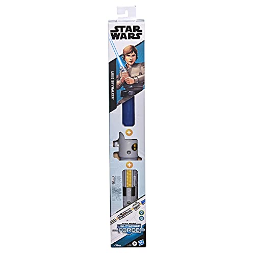 STAR WARS Lightsaber Forge Luke Skywalker Electronic Extendable Blue Lightsaber Toy, Customizable Roleplay Toy, Kids Ages 4 and Up