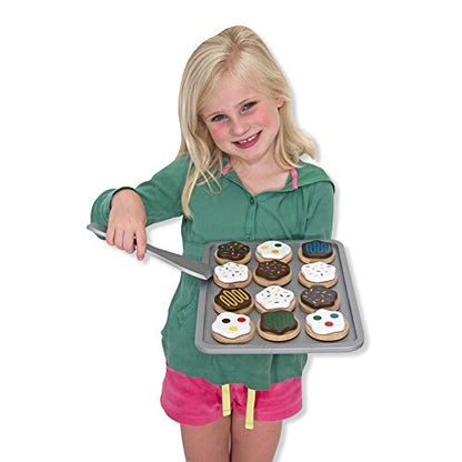 Melissa & Doug Slice and Bake Wooden Cookie Play Food Set - Pretend Cookies And Baking Sheet, Wooden Play Food Set, Toy Baking Set For Kids Ages 3+