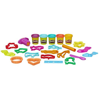 Play-Doh Fun Tub Playset, 3 Years and Up with Storage, 18 Tools, 5 Non-Toxic Colors