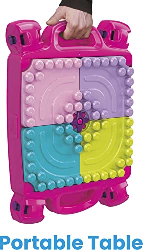 MEGA BLOKS Fisher Price Toddler Building Blocks, Build n Learn Activity Table with 30 Pieces, Toy Car and Storage, Pink, Portable Gift Ideas for Kids (Amazon Exclusive)