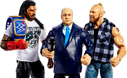 Mattel Action Figure 3-Pack Tribal Chief vs Beast IncarnateRoman Reigns Brock Lesnar & Paul Heyman Elite Collection with Universal Championship & Swappable Hands