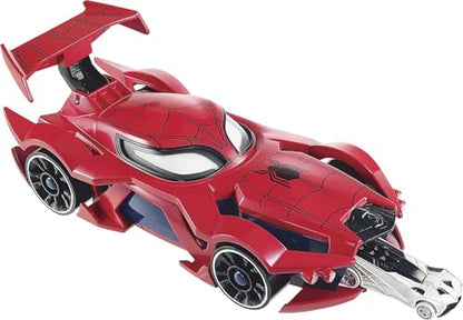 Hot Wheels Marvel Spider-Man Web-Car Launcher with Movement-Activated Eyes & 1:64 Scale Toy Character Car .