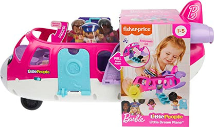 Fisher-Price Little People Barbie Toddler Toy Little Dream Plane with Lights Music & Figures for Pretend Play Ages 18+ Months