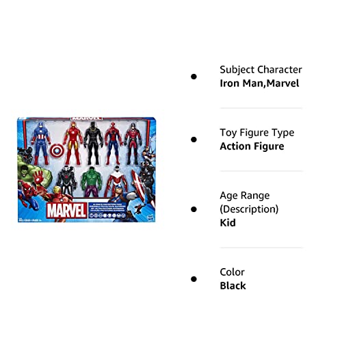 Marvel Avengers Action Figures - Iron Man, Hulk, Black Panther, Captain America, Spider Man, Ant Man, War Machine & Falcon! (8)