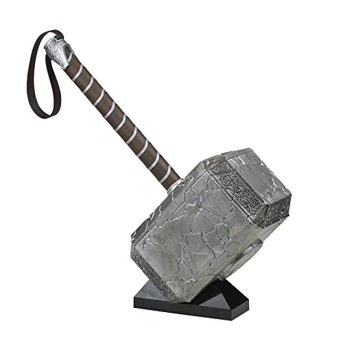 Marvel Legends Mighty Thor Mjolnir Premium Electronic Hammer with Lights and Sound FX,Love and Thunder Roleplay Item,7 x 22 x 11 inches