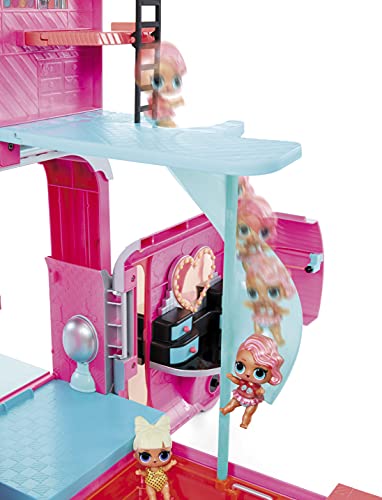 LOL Surprise OMG Glamper Fashion Camper Doll Playset with 55+ Surprises, Fully-Furnished with Light Up Pool, Water Slide, Bunk Beds, Cafe, BBQ Grill, DJ Booth - Ages 4 + Years