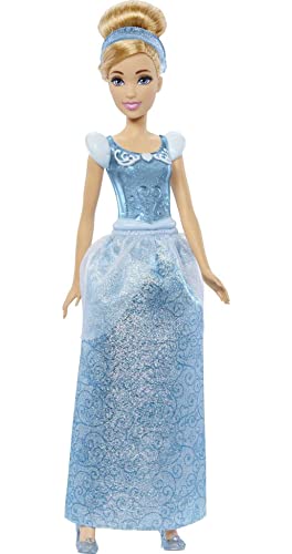 Mattel Disney Princess Dolls,Cinderella Posable Fashion Doll with Sparkling Clothing and Accessories