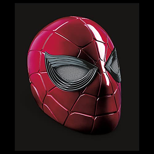 Spider-Man Marvel Legends Series Iron Spider Electronic Helmet with Glowing Eyes, 6 Light Settings and Adjustable Fit , Red