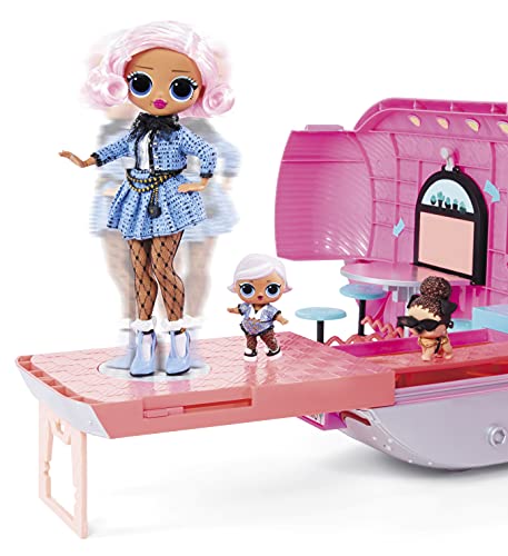 LOL Surprise OMG Glamper Fashion Camper Doll Playset with 55+ Surprises, Fully-Furnished with Light Up Pool, Water Slide, Bunk Beds, Cafe, BBQ Grill, DJ Booth - Ages 4 + Years