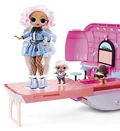 LOL Surprise OMG Glamper Fashion Camper Doll Playset with 55+ Surprises, Fully-Furnished with Light Up Pool, Water Slide, Bunk Beds, Cafe, BBQ Grill, DJ Booth - Ages 4 + Years