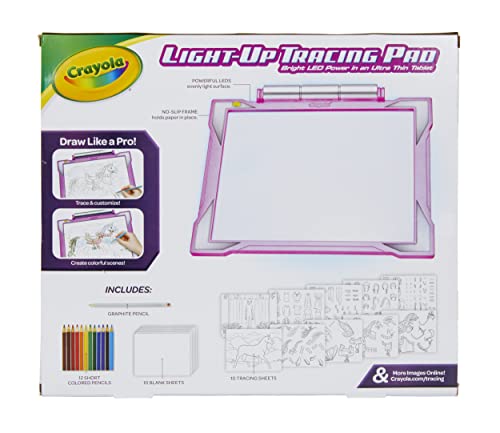 Crayola Light Up Tracing Pad - Pink, Drawing Pads for Kids, Kids Toys, Gifts for Girls and Boys, Ages 6, 7, 8, 9 [Amazon Exclusive].