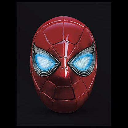 Spider-Man Marvel Legends Series Iron Spider Electronic Helmet with Glowing Eyes, 6 Light Settings and Adjustable Fit , Red