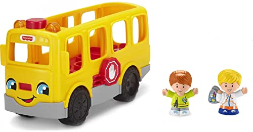 Little People Musical Toddler Toy Sit With Me School Bus with Lights Sounds & 2 Figures for Ages 1+ Years,Brown